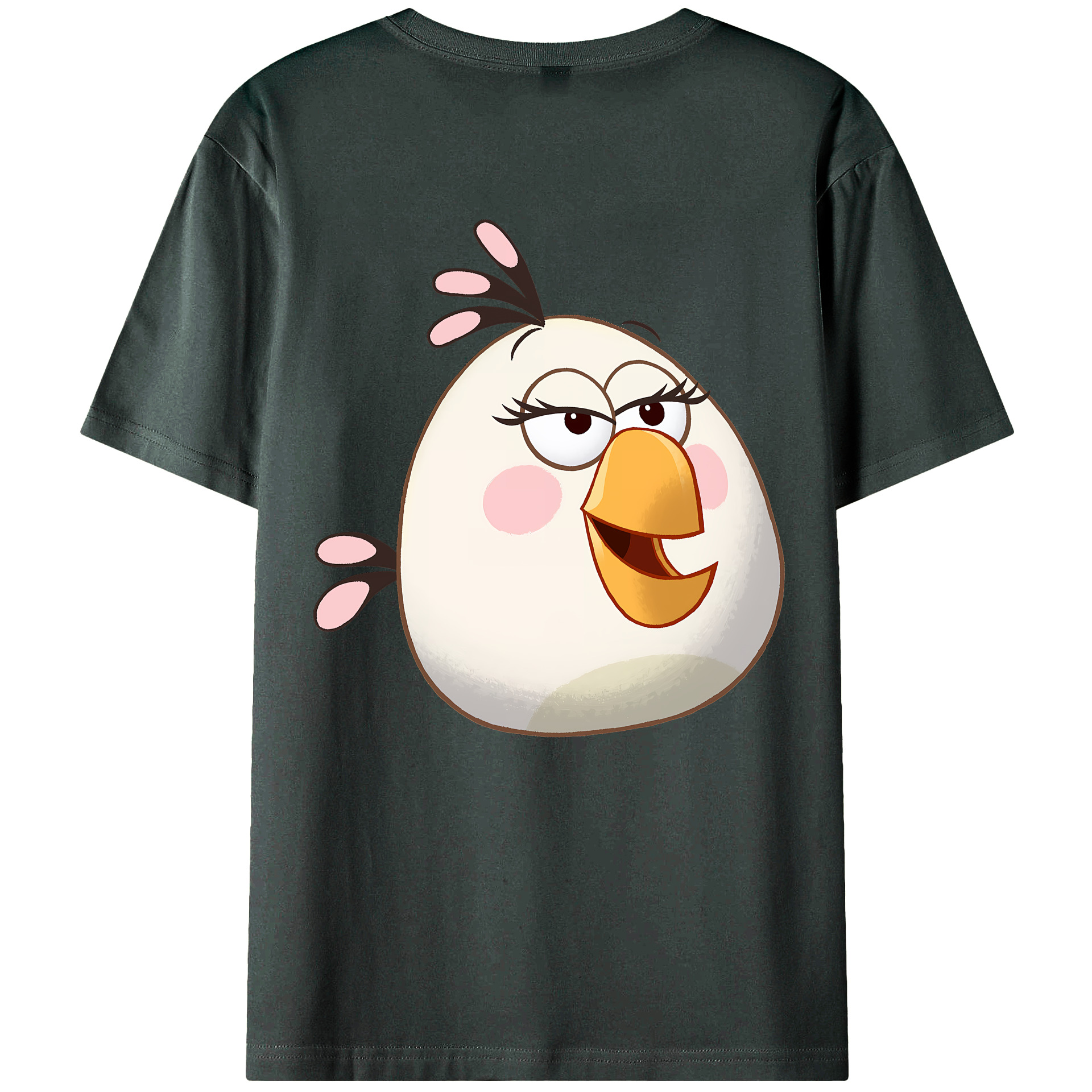（画像用） Angry Birds アングリーバード 綿100％ メンズ半袖Tシャツ（バックプリント） 通気性